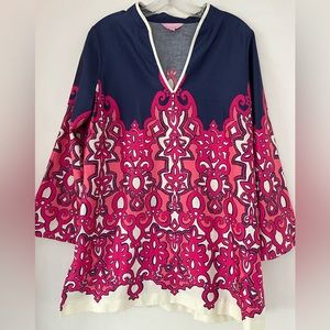 EUC Lilly Pulitzer Ciara tunic top Chorus Girl Large